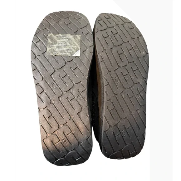 UGG Pierside Tasman Slipper Black Suede Shearling Lined Women's Size 8 Cozy Warm - Picture 6 of 8